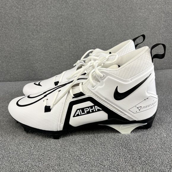 Nike Alpha Menace Pro 3 Mid Men's Football Cleats WHT/BLK CT6649-100 Size 14 - Picture 4 of 16